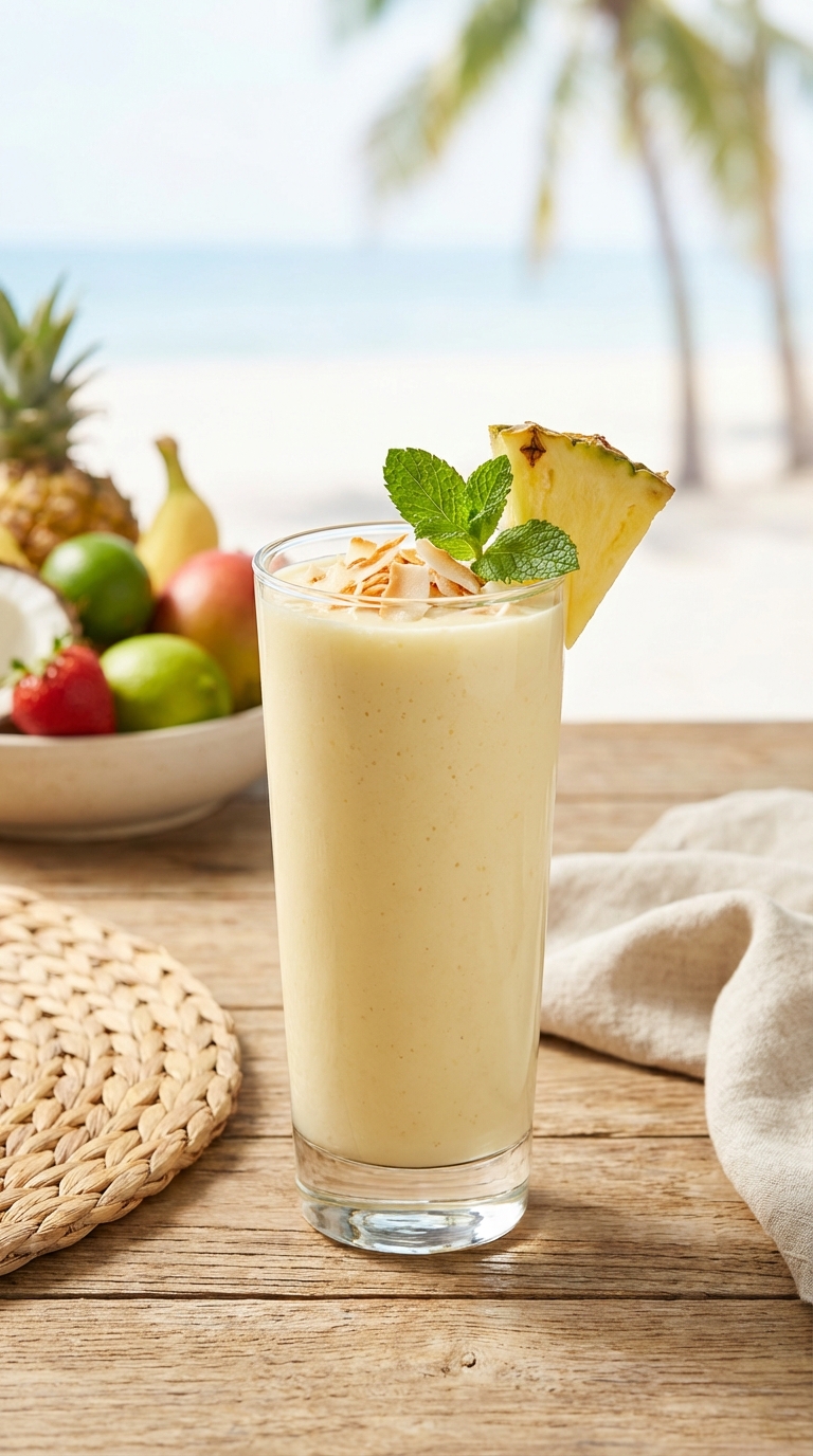 7. Creamy Coconut Pineapple Escape — Vacation in a Glass