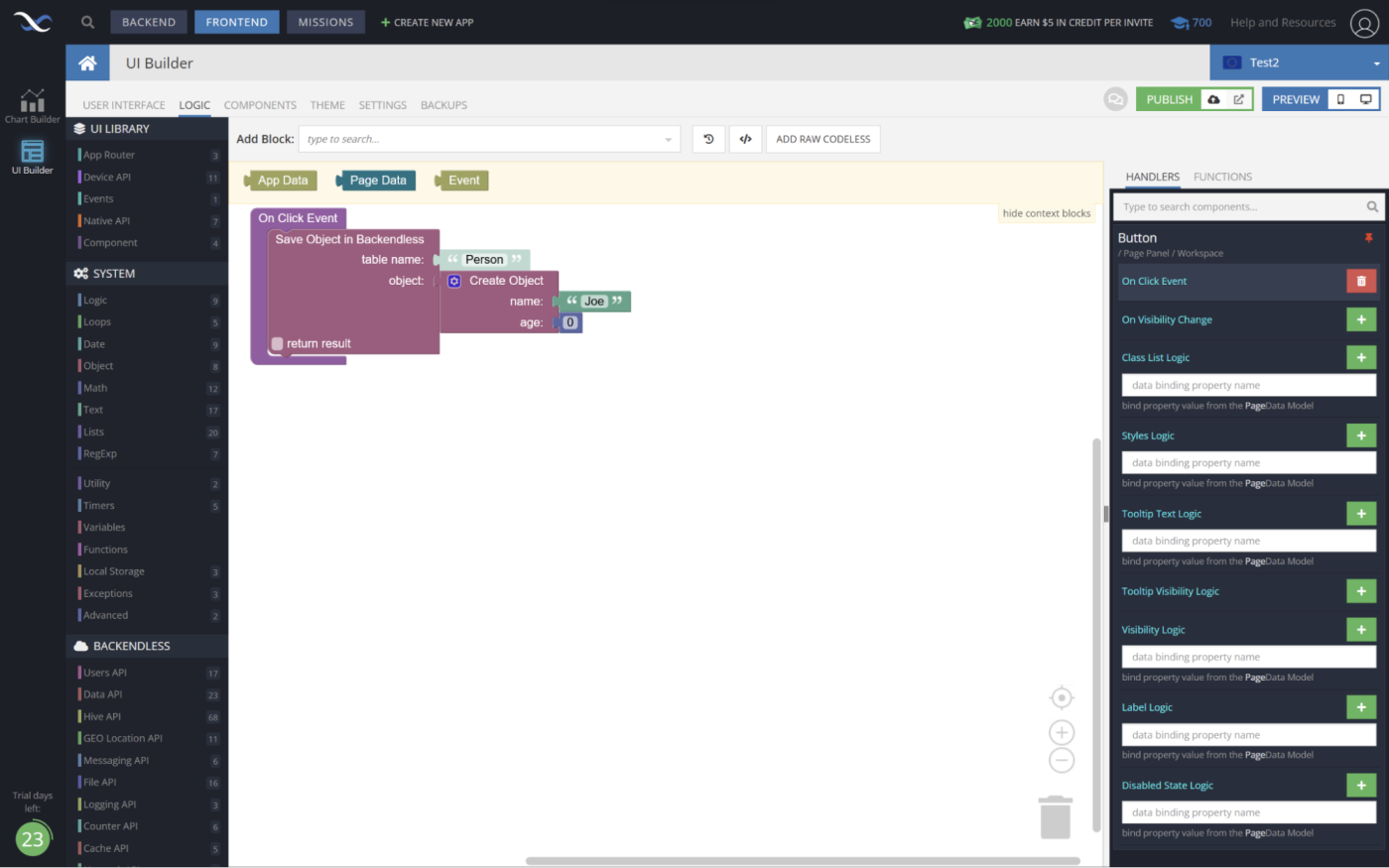 Visual Programming Interface