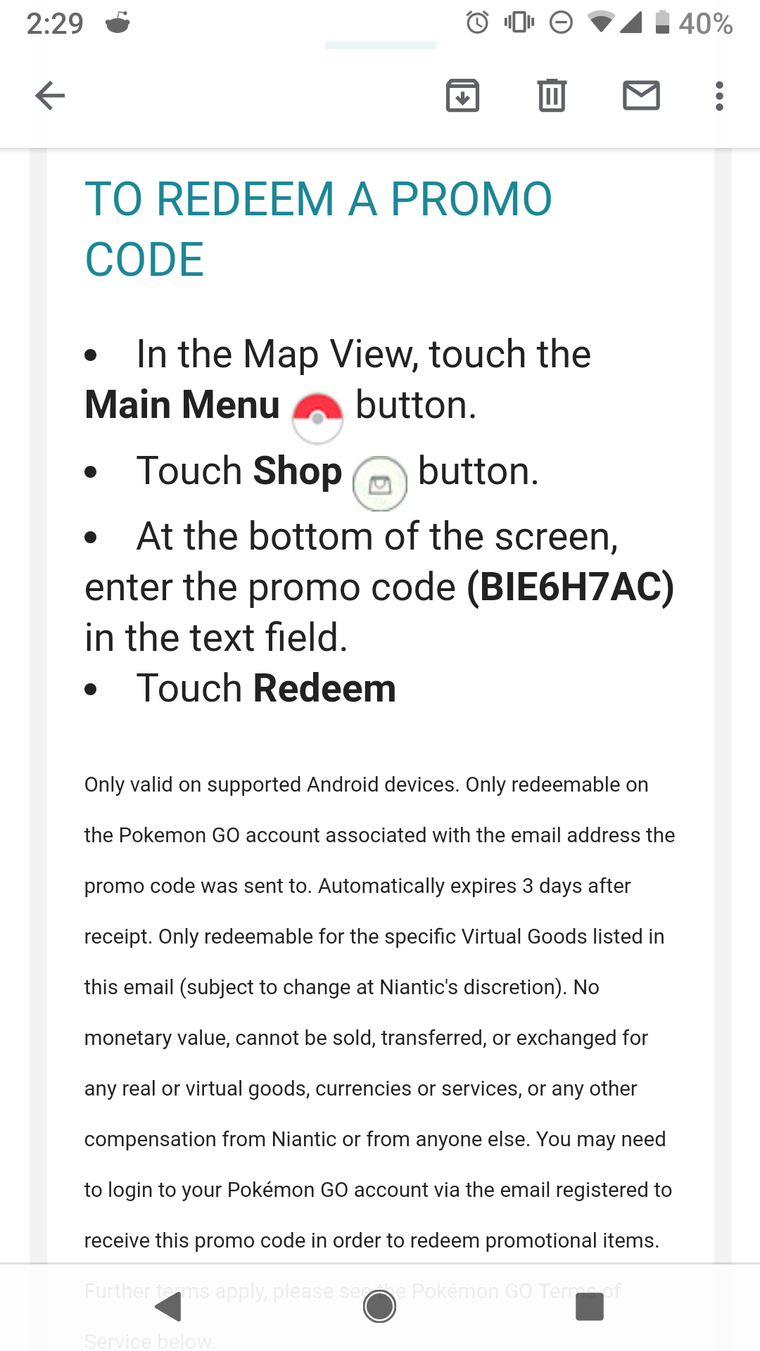 PSA old promo codes sent by email from Niantic seem too be UNexpired