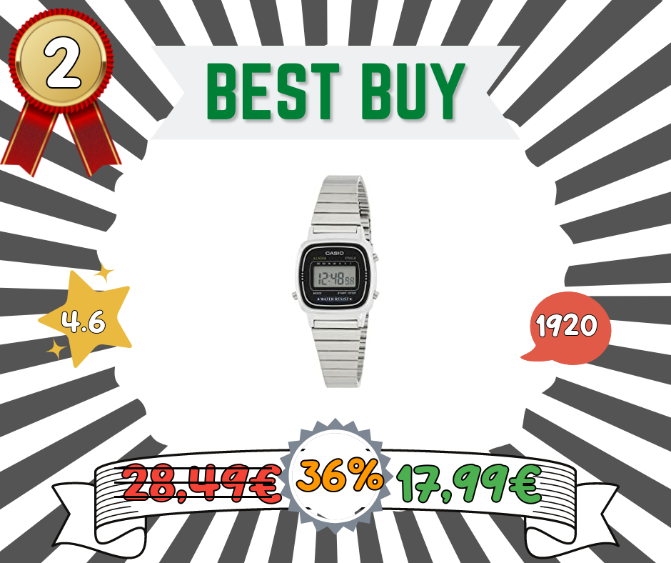 Casio Vintage LA670W - Orologio da Polso Digitale, Argento