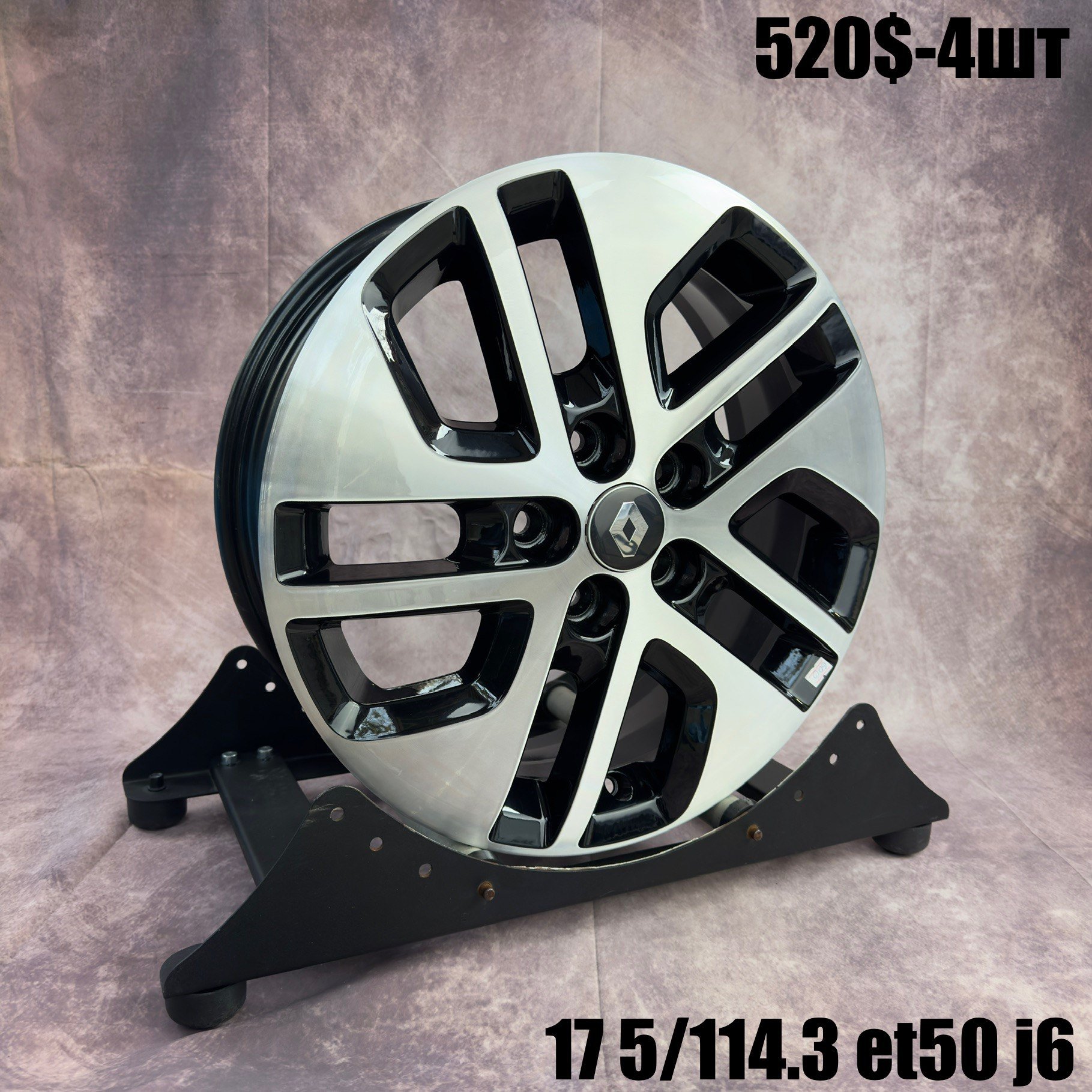 Диски Відновлені | O3019 Диски 17" 5*114.3 6J ET50 DIA 66.1 Gloss Black Machined Face R17 5*114.3 — купити у Львові