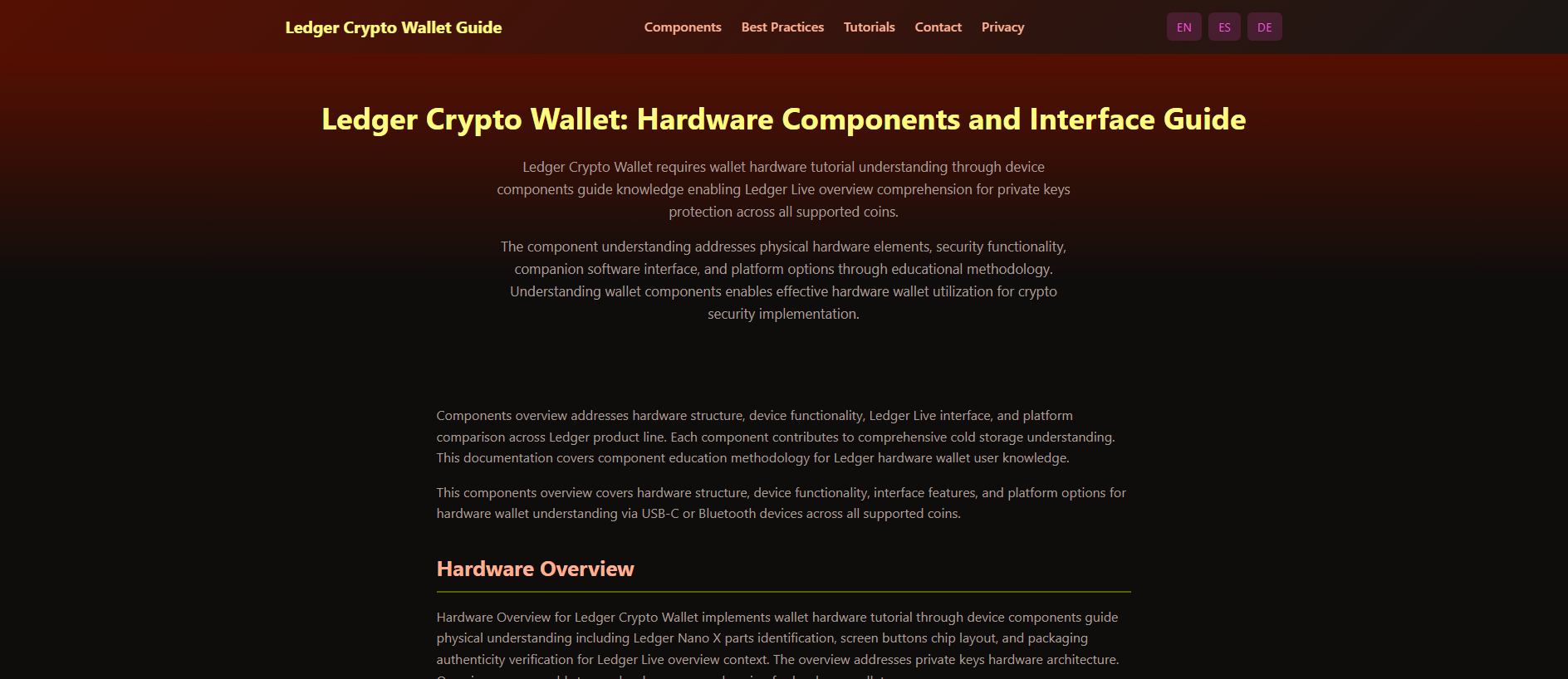 Forensic screenshot of [REDACTED]-crypto-wallet-guide.com showing the phishing page layout