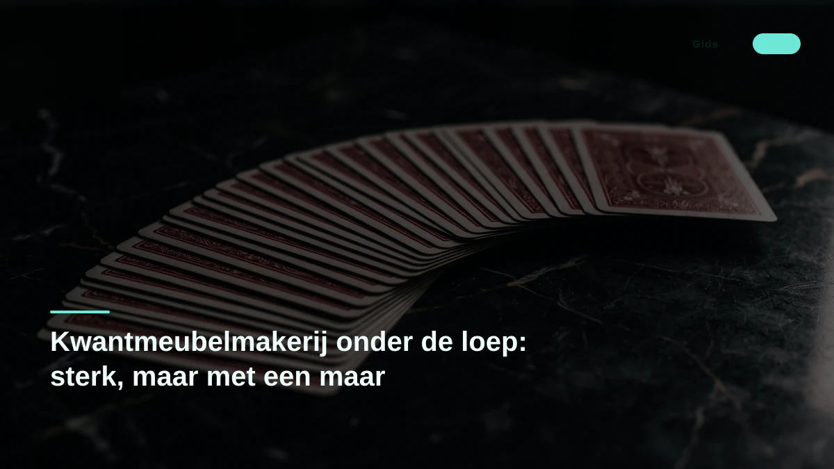 Kwantmeubelmakerij onder de loep: sterk, maar met een maar