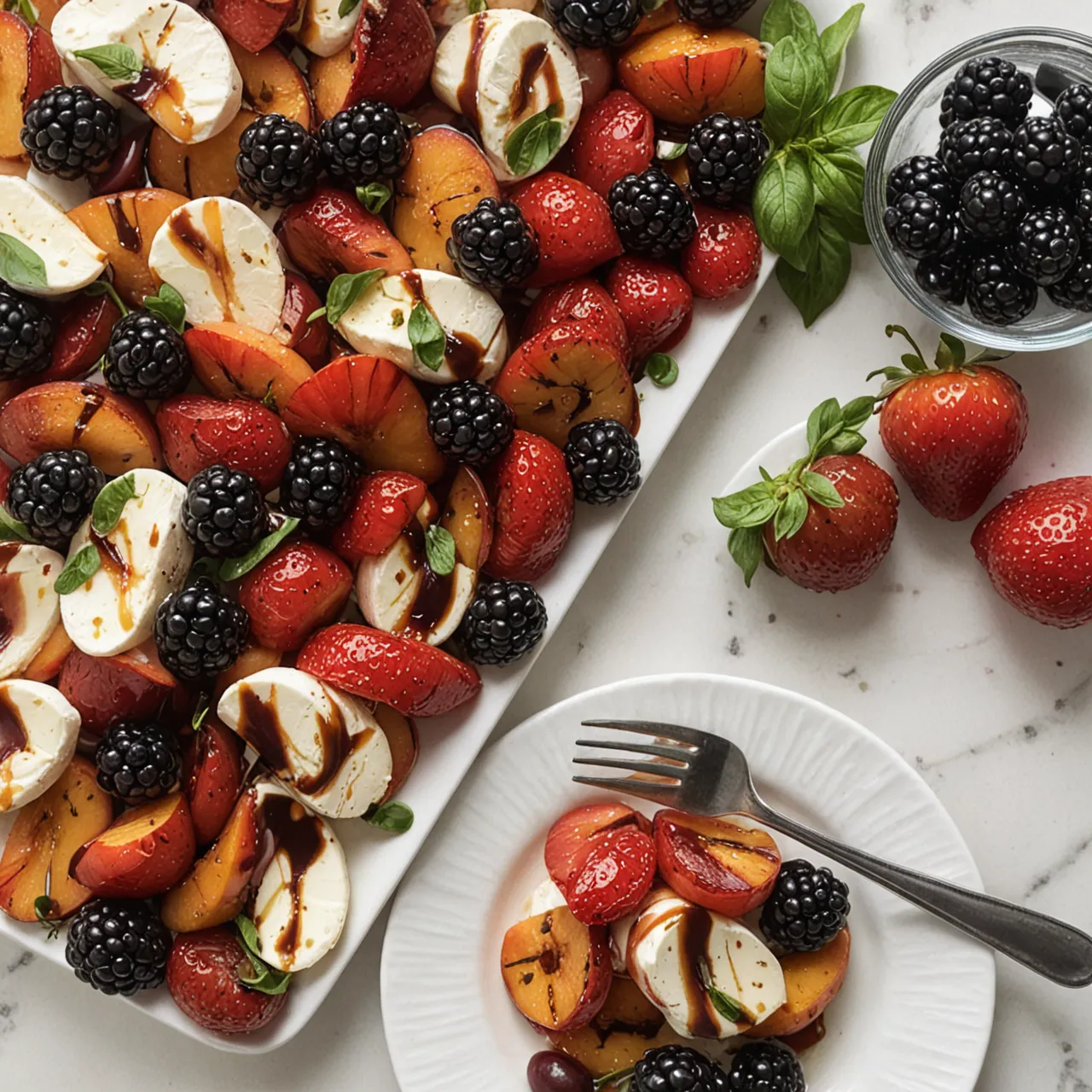 Easy Summer Fruit Caprese Salad
