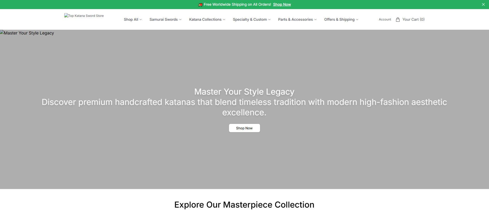Stored capture of artofkatana.shop