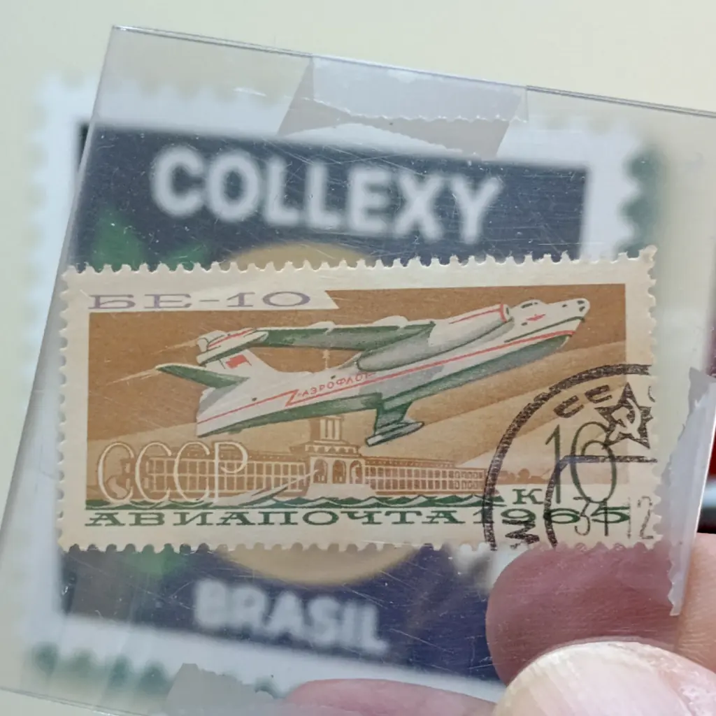 5 Selos postais URSS 1965 – Série Completa Correio Aéreo – Aviação Civil Era Soviética. - Foto 10