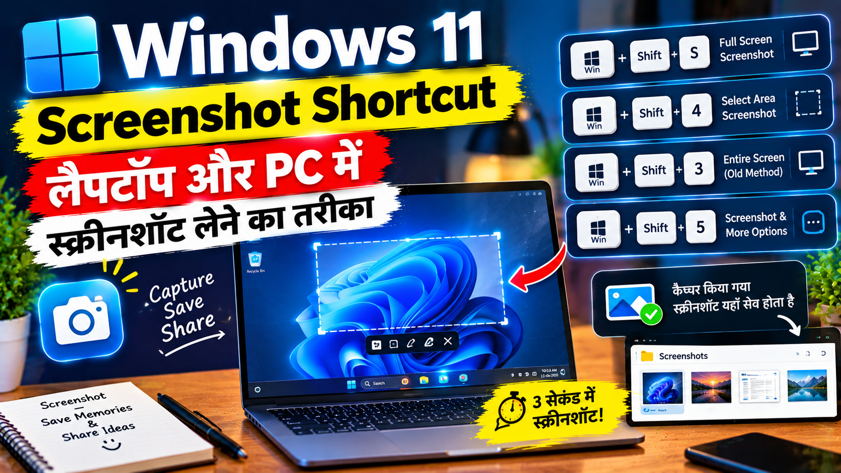 Windows 11 Screenshot Shortcut: लैपटॉप और PC में स्क्रीनशॉट लेने के 5 सबसे आसान तरीके