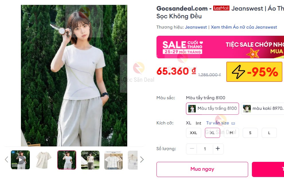 Jeanswest | Áo Thun Cổ Tròn Tay Raglan Phối Sọc Không Đều