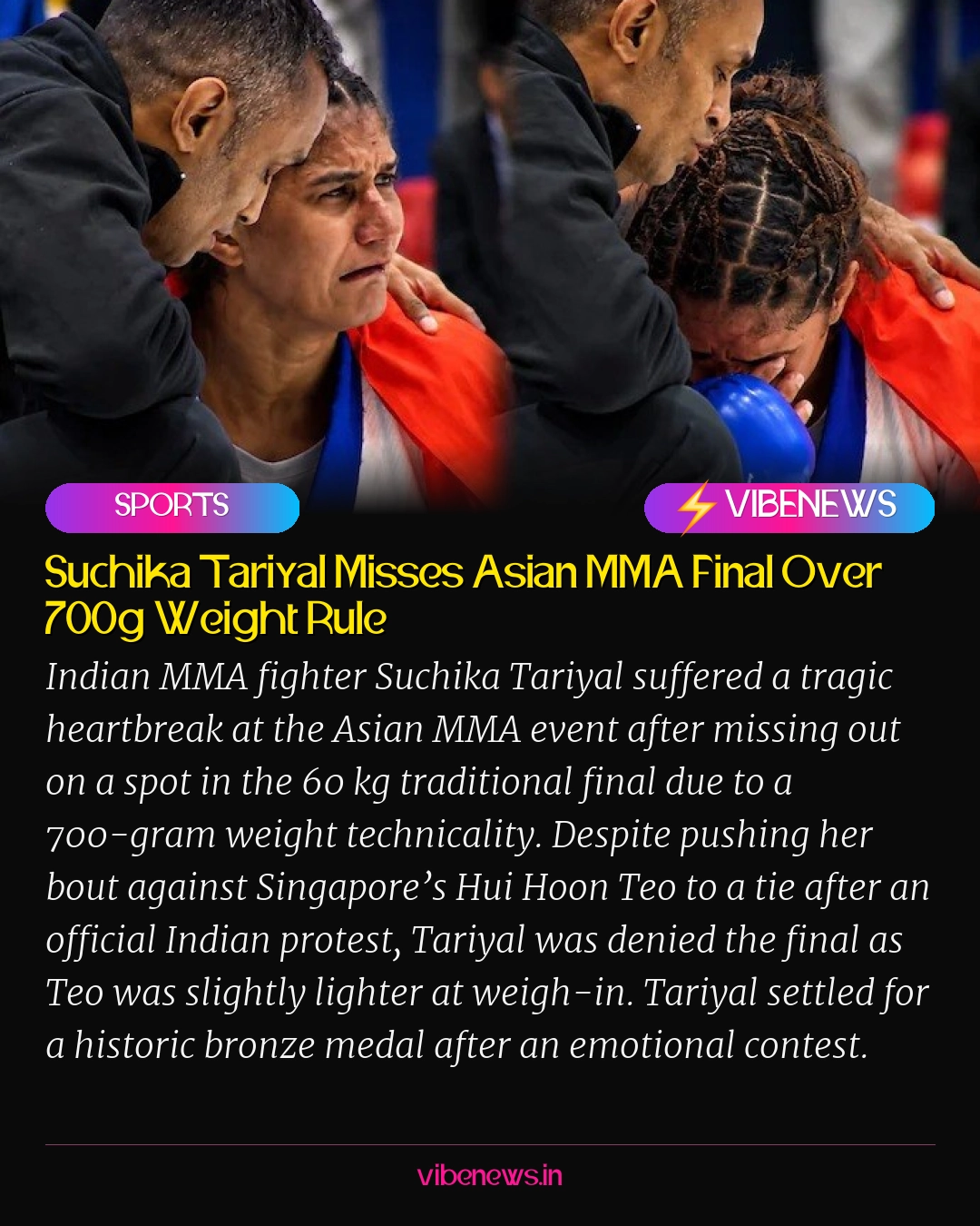Suchika Tariyal Misses Asian MMA Final Over 700g Weight Rule