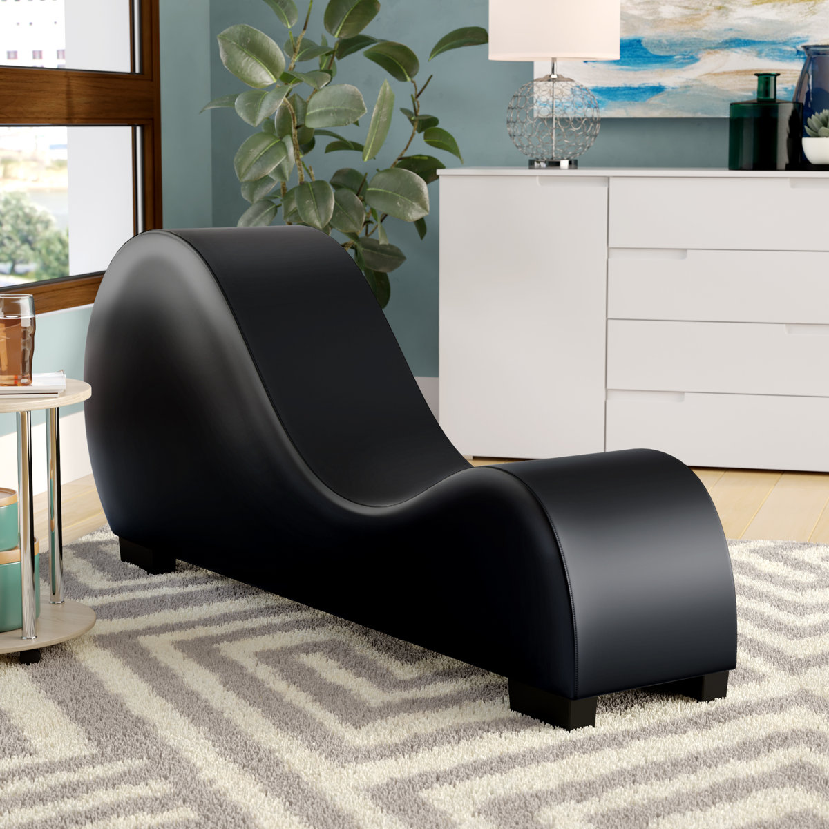 Curved Silhouette Chaise Lounge Chair