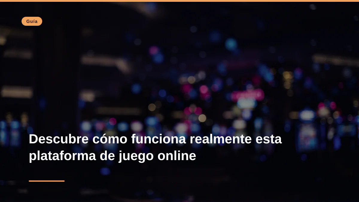 Descubre cómo funciona realmente esta plataforma de juego online