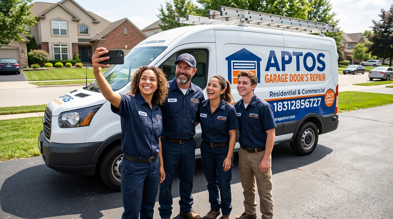 Garage door repair technician working in Aptos CA