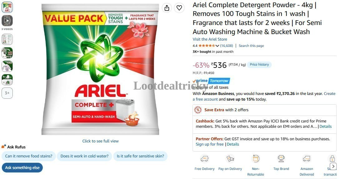 Ariel Detergent Powder | Loot Lo Ariel Detergent Powder | Loot Lo
