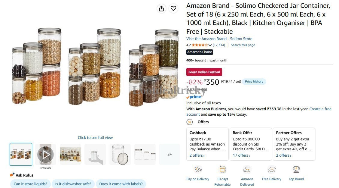 Solimo Jar Container – Just ₹350 | Lowest Price Deal