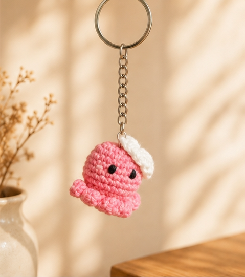 🐙 Woollen Octopus Keychain