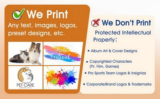 What we print and what we don't - no copyrighted material