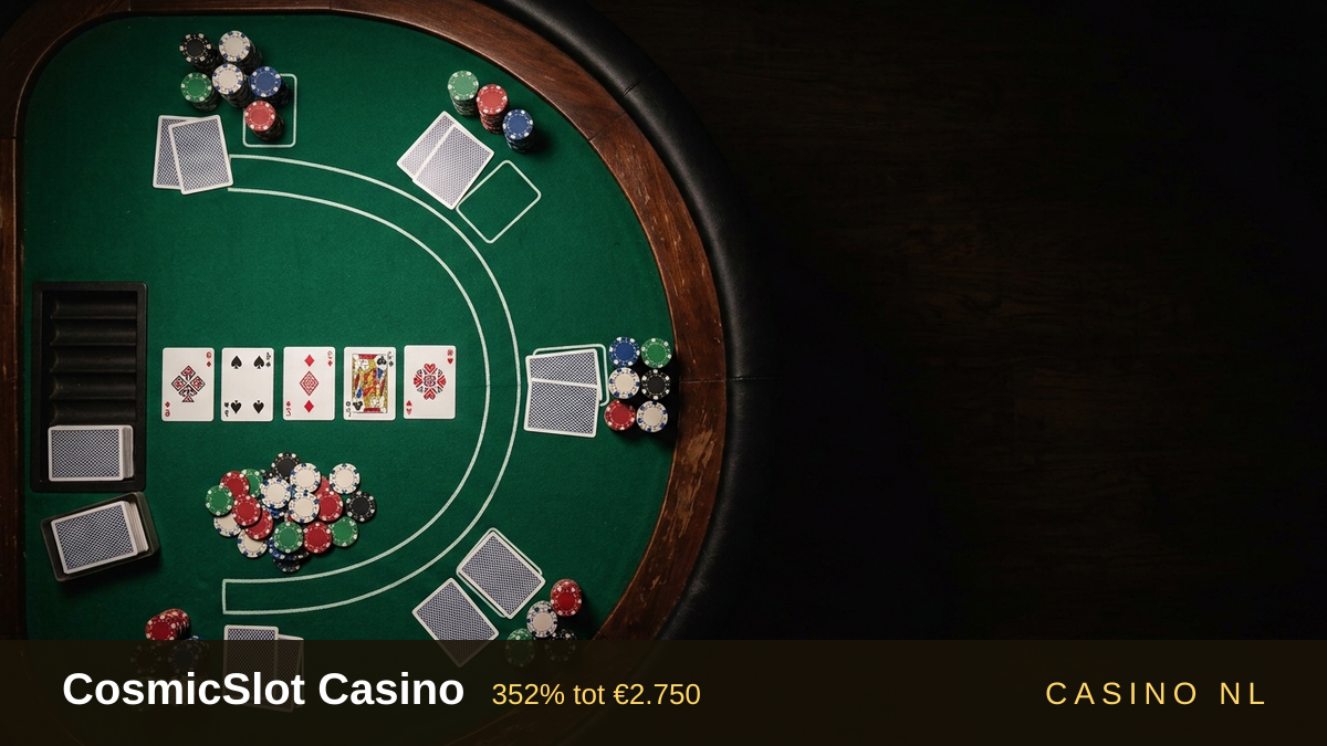 CosmicSlot Casino — welkomstbonus 352% tot €2.750 + 250 FS, betalingen: Visa, Mastercard, Skrill, Neteller, Paysafecard