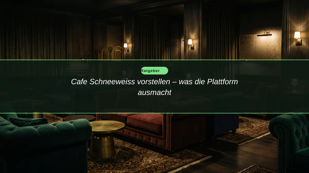 Cafe Schneeweiss vorstellen – was die Plattform ausmacht
