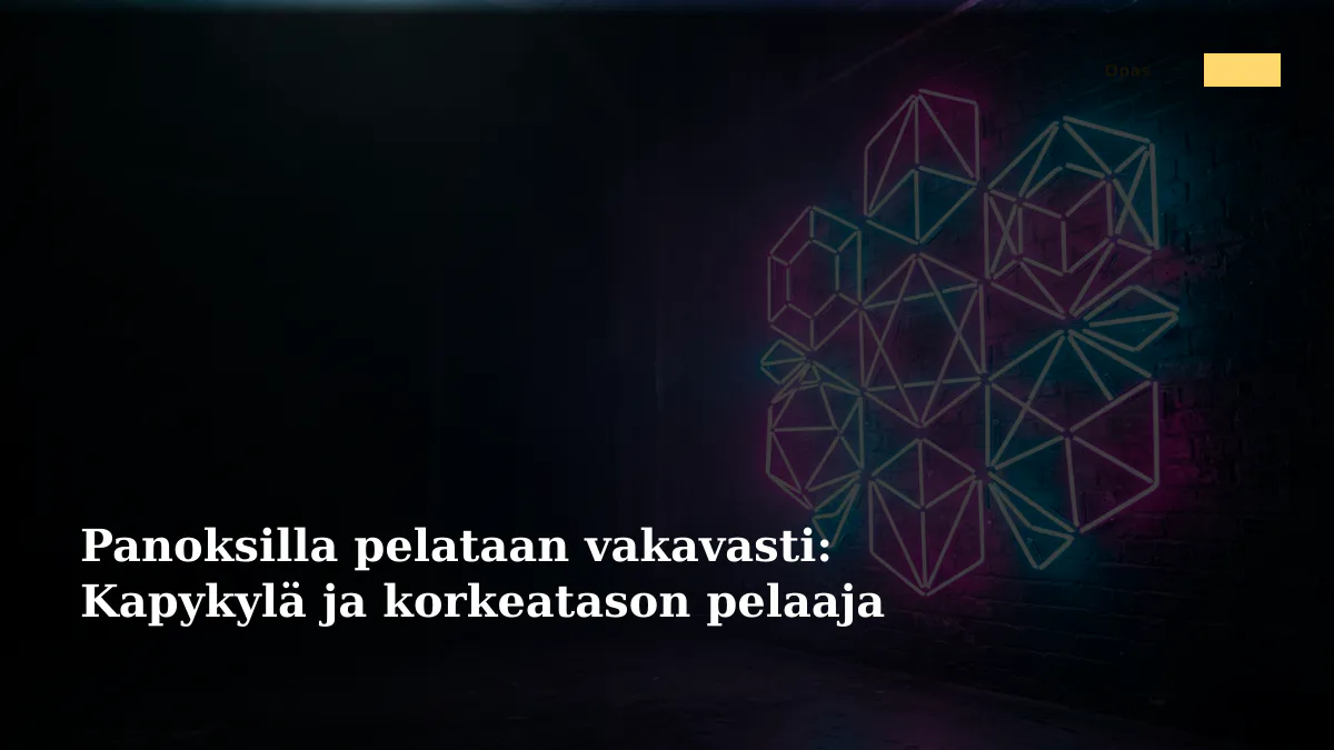 Panoksilla pelataan vakavasti: Kapykylä ja korkeatason pelaaja