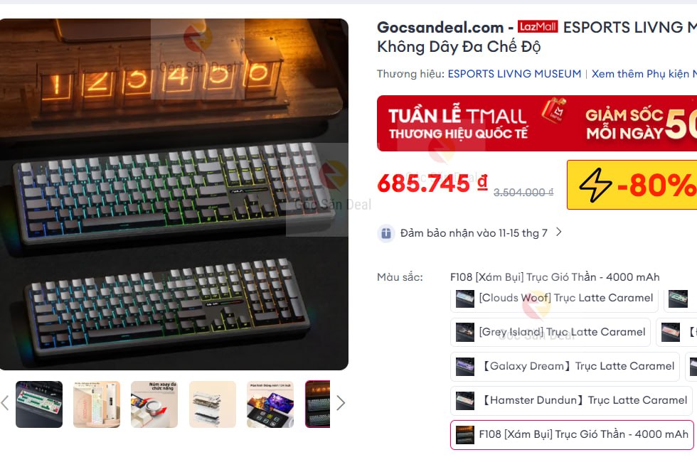 ESPORTS LIVNG MUSEUM | Bàn Phím Cơ Không Dây Đa Chế Độ