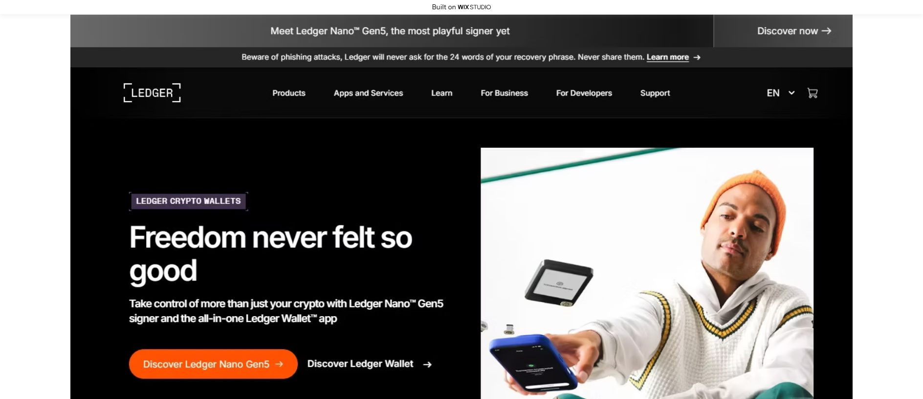 Screenshot of appstartcdn-ledgeapp.wixstudio.com