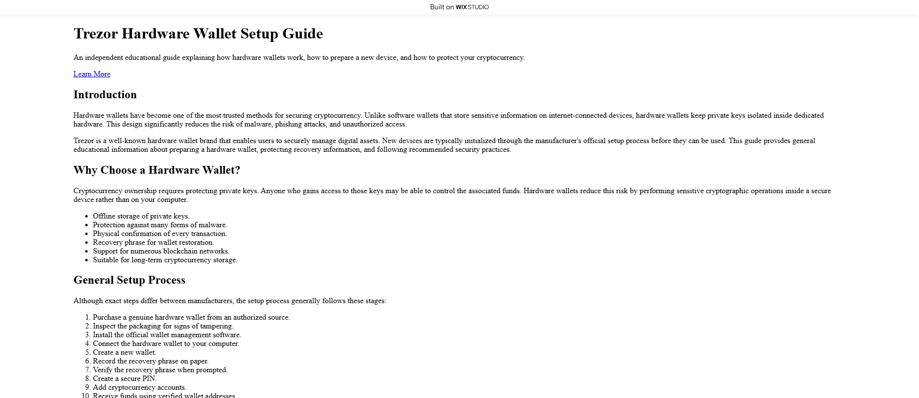 Forensic screenshot of globaltrezrcdn.wixstudio.com showing the phishing page layout