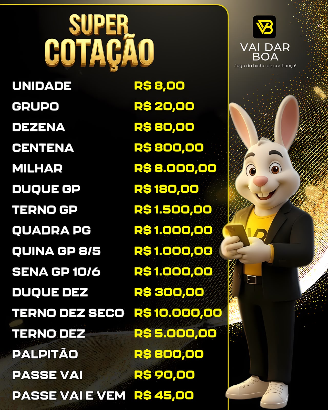 Cotação e Bônus