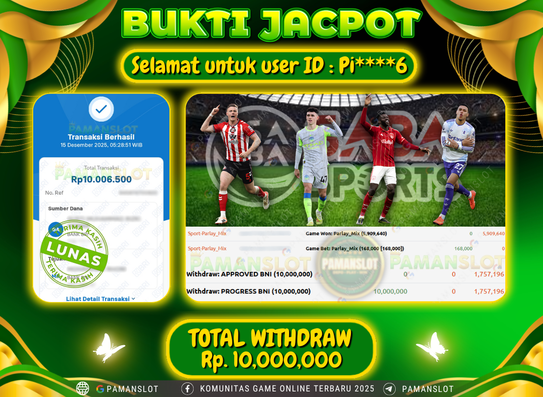 PAMANSLOT JACKPOT Game Sport-Parlay_Mix Rp.10,000,000- LUNAS