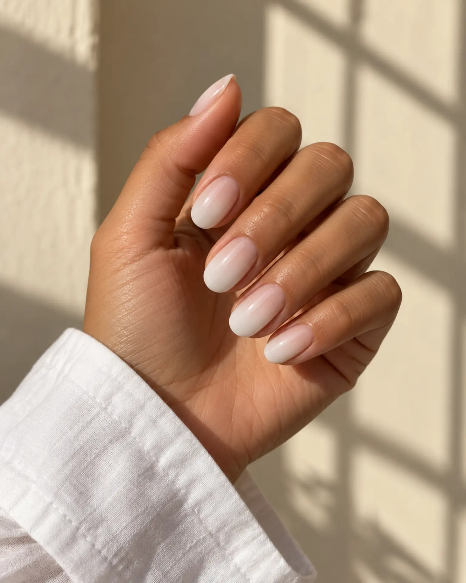 White Tonal Ombré manicure inspiration for white nail ideas