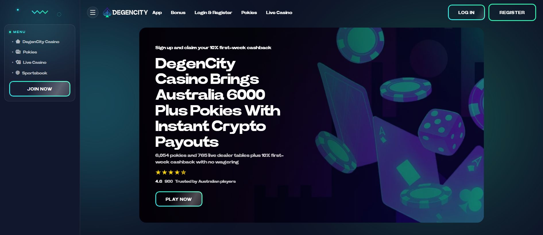 Stored capture of degencity-casino-australia.org