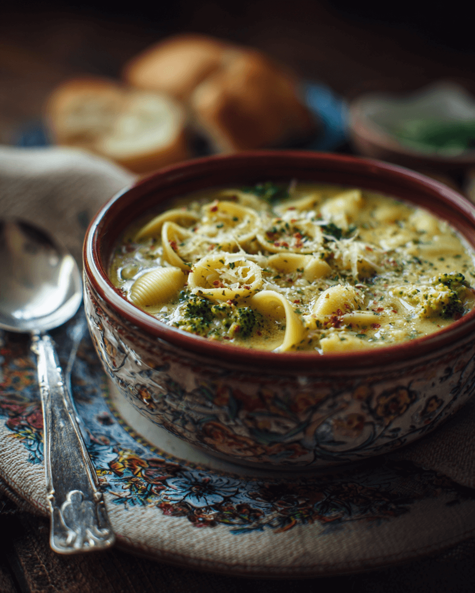 Broccoli Cheddar Soup With Shells step photo