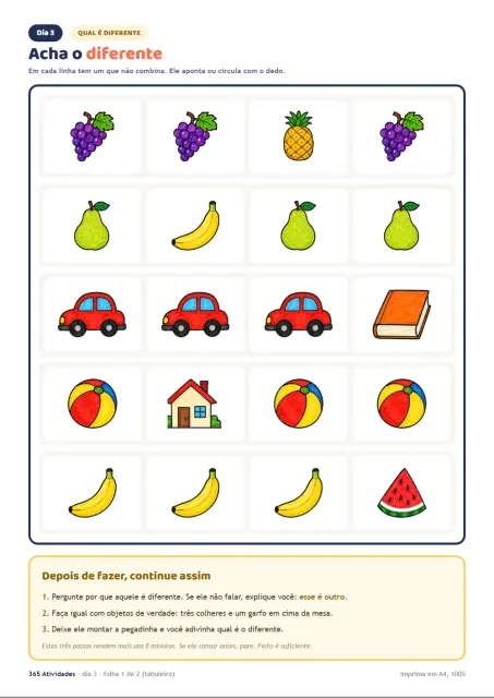 Ficha de qual é diferente