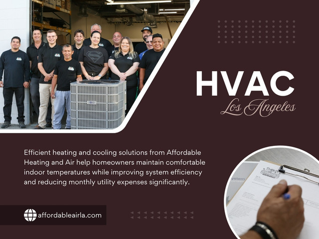 For homeowners looking for dependable service, Affordable Heating And Air has become a trusted choice for affordable HVAC services and professional support. Whether it’s routine maintenance or emergency repairs, having a local team that understands HVAC in Los Angeles can make keeping your home comfortable a whole lot easier.

Find us on Google Map: https://maps.app.goo.gl/AmnAG3GCtMLZFQca6

Contact: Affordable Heating and Air
Address: 9601 Cozycroft Ave Unit 1, Chatsworth, CA 91311, United States
Customer Service: +1-818-722-1332

Read our blogs:
https://affordableairla.wordpress.com/
https://penzu.com/public/527aa46004f6477f
https://all4webs.com/affordableairla/hvacinlosangeles.htm

More Links:
https://allmyfaves.com/affordableairla
https://gravatar.com/affordableairla
https://audiomack.com/affordableairla/