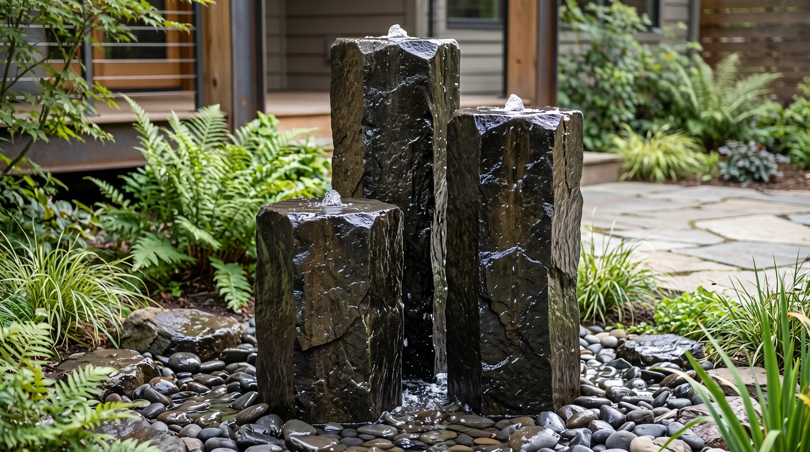 Monolithic Basalt Column Water Features