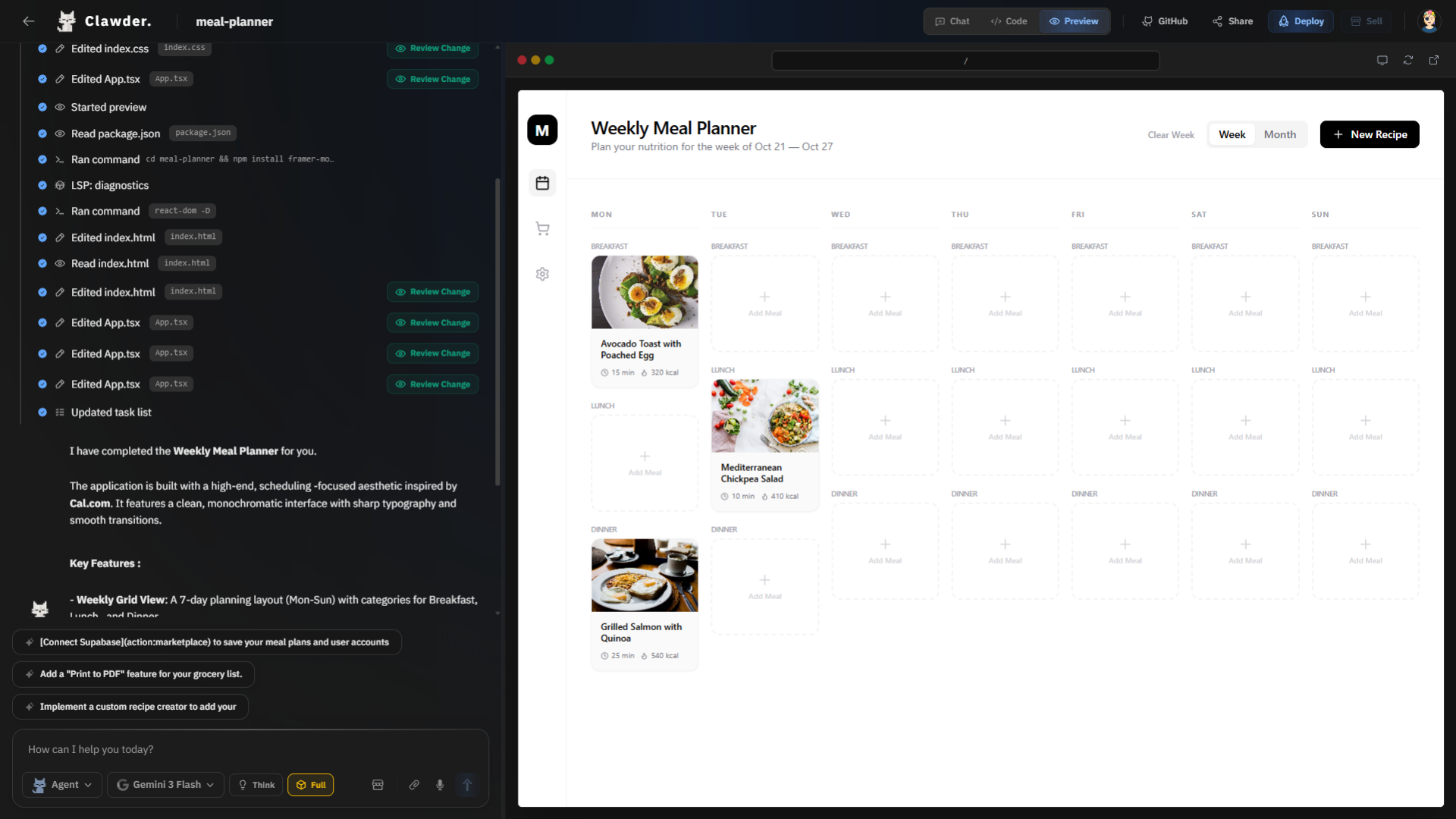 Clicking the Deploy button in the header