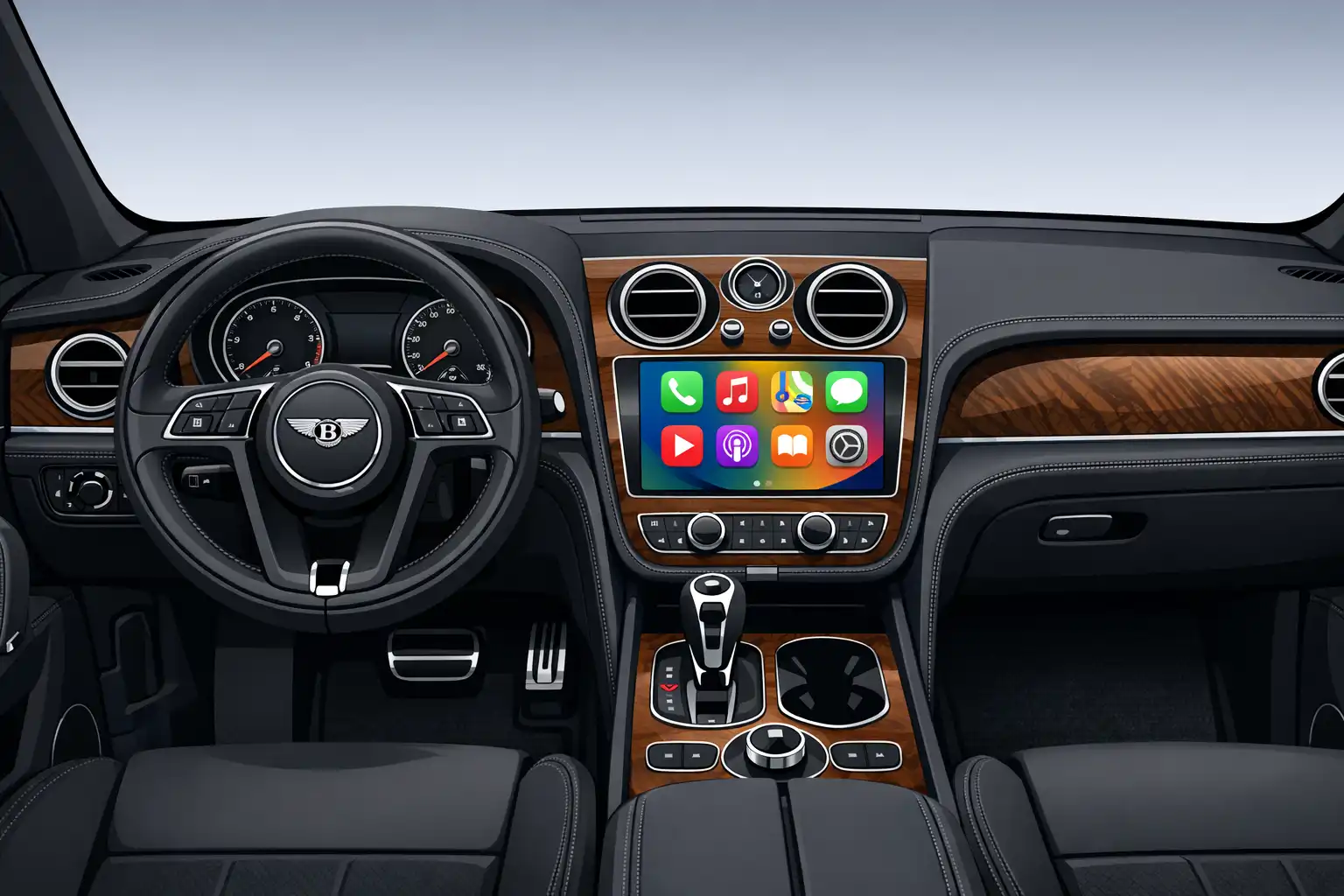 Intérieur Bentley Bentayga 2018 avant retrofit CarPlay