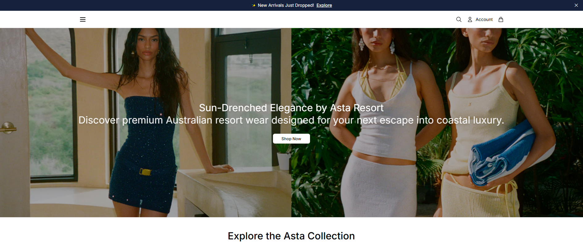 Stored capture of astaresortfashion.shop
