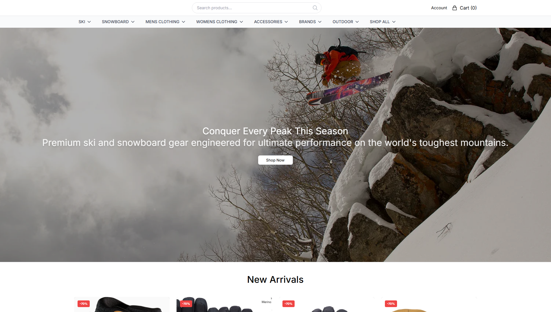 Stored capture of basemountainsportsstore.shop