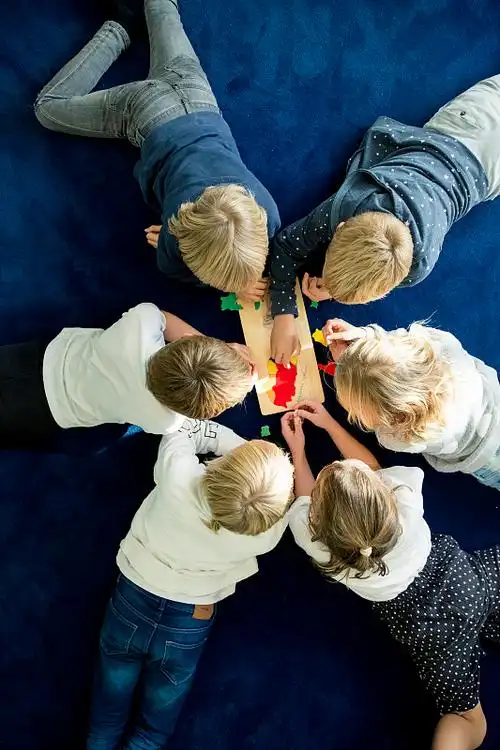 Kids doing handmade crafts