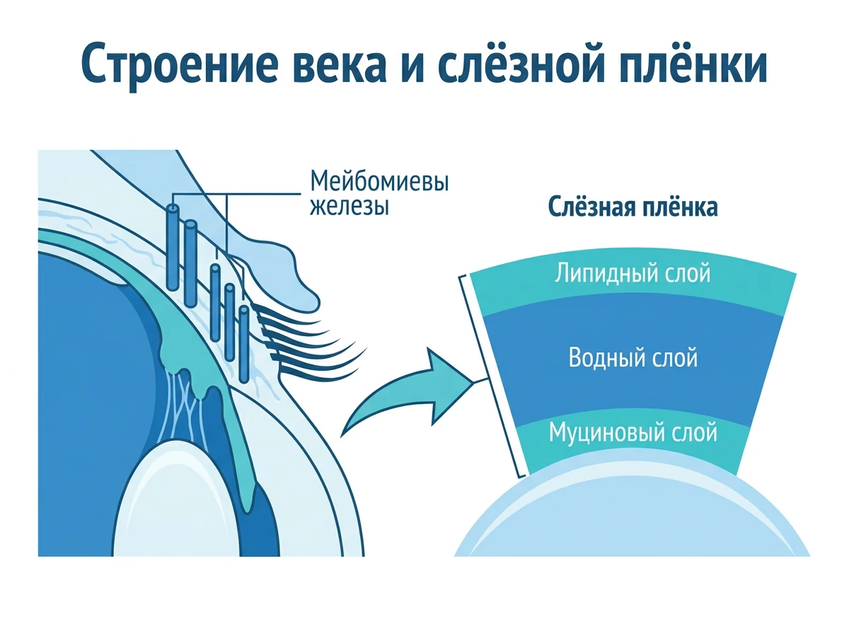Строение века и слёзной плёнки