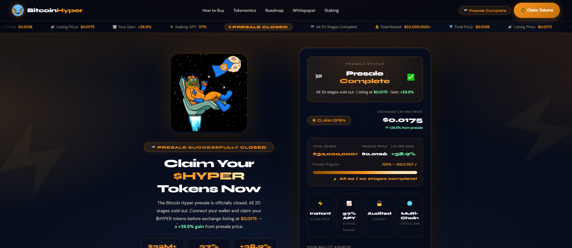 Screenshot of claimhypelaunch.live