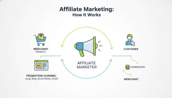 شرح مفهوم التسويق بالعمولة وكيفية عمل affiliate marketing