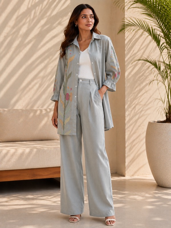 Grey Emb Co-ord ND-336