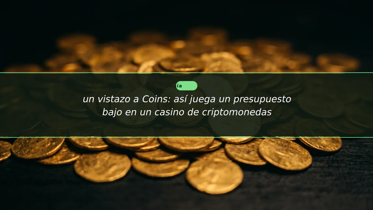 un vistazo a Coins: así juega un presupuesto bajo en un casino de criptomonedas