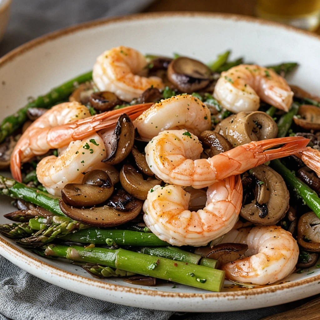 Shrimp and Asparagus Stir-Fry with Mushrooms: Quick Dish