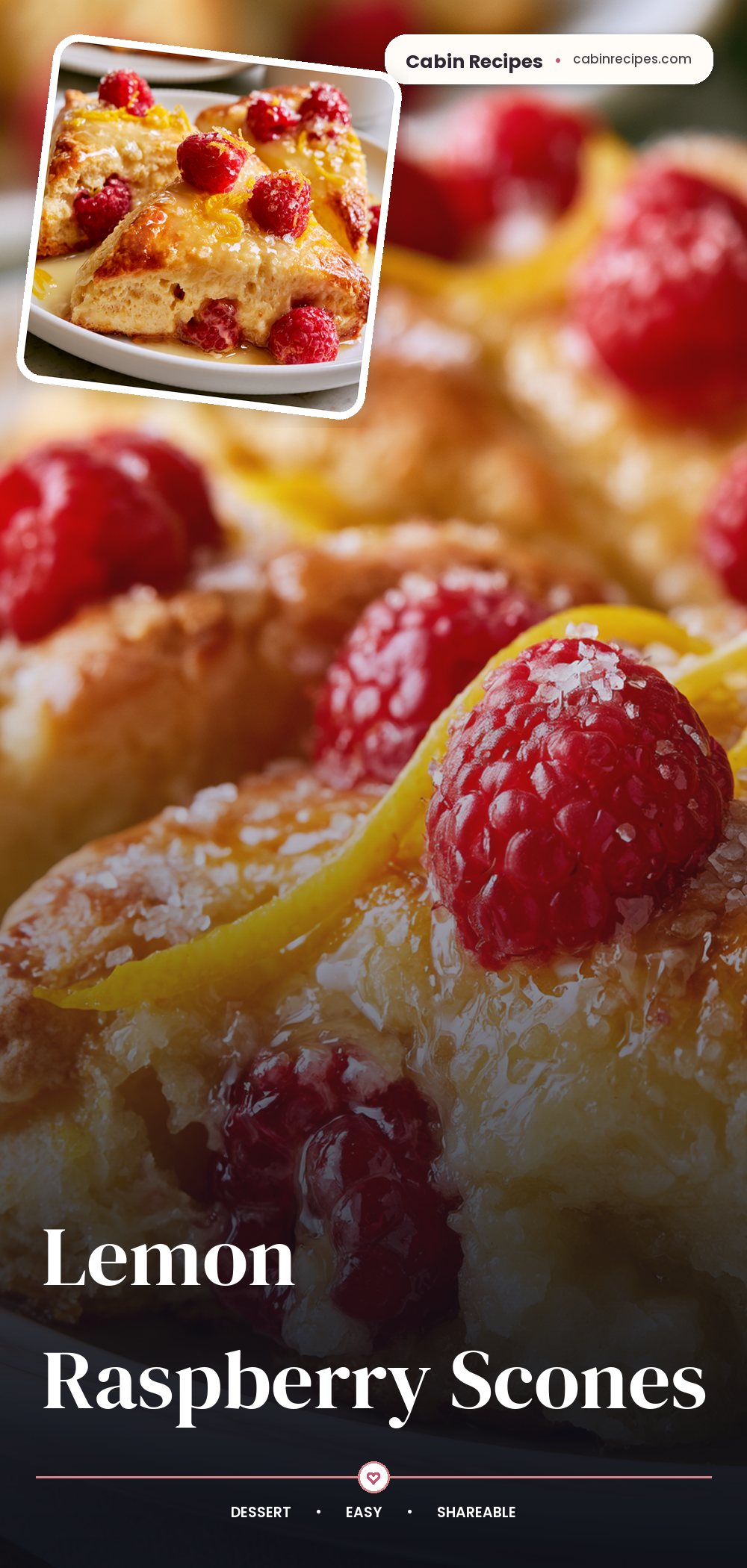 Pinterest graphic for Lemon Raspberry Scones