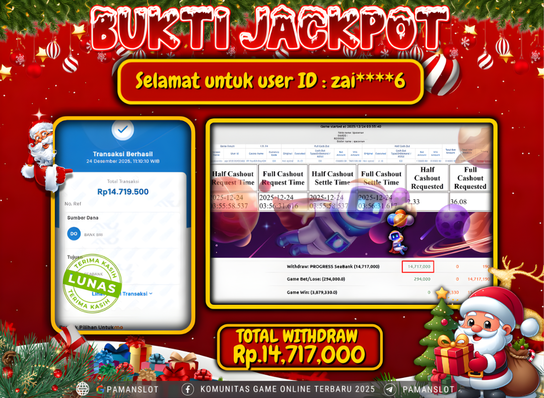 PAMANSLOT JACKPOT Game Live Games PP-Spaceman Rp.14,717,000- LUNAS