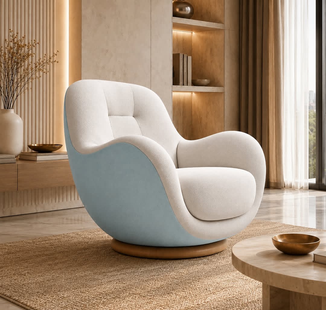 Sculptura Dual-Tone Swivel Lounge Chair