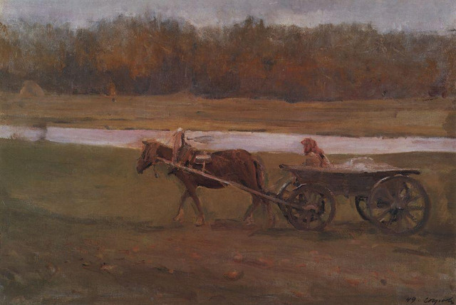 Баба в телеге 1896