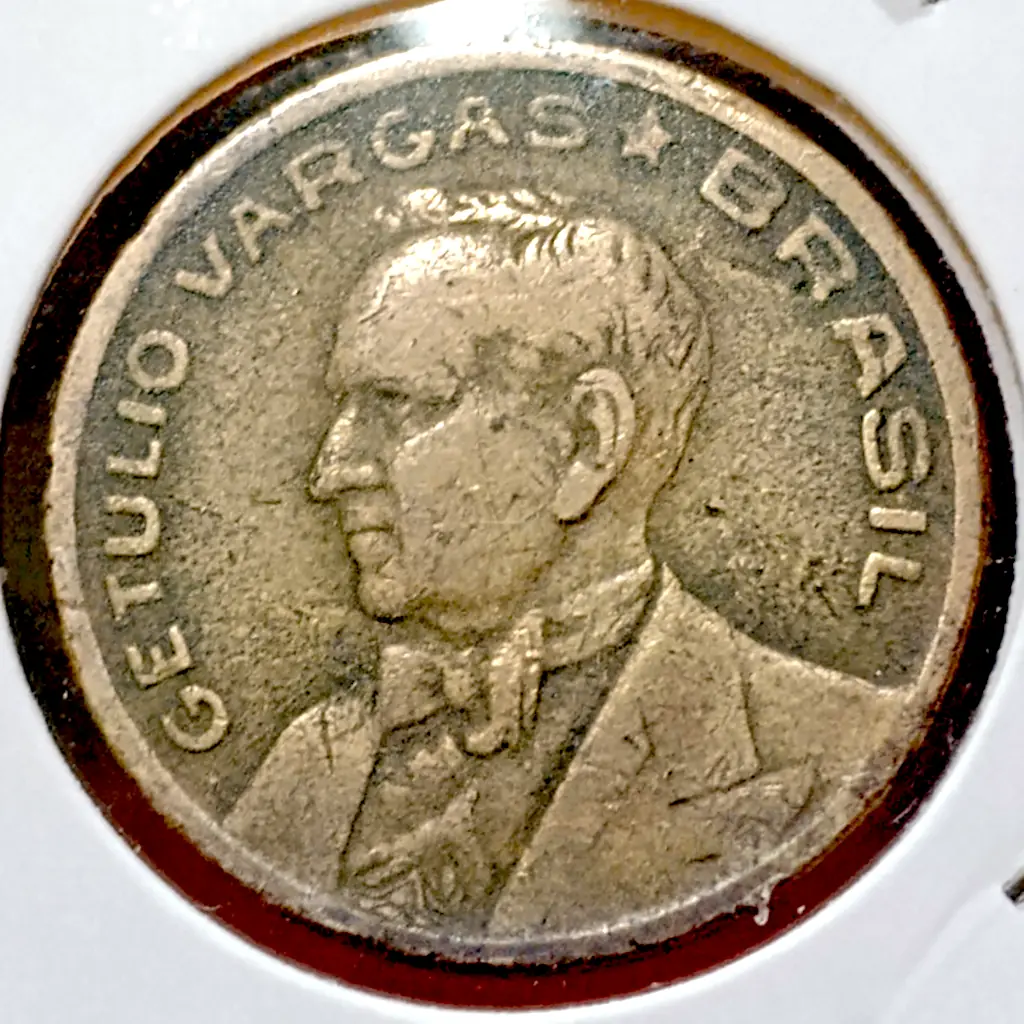 Moeda 50 Centavos 1944 com Defeito do 4 Entupido na Data e Sem Sigla No Anverso – MBC - Foto 2